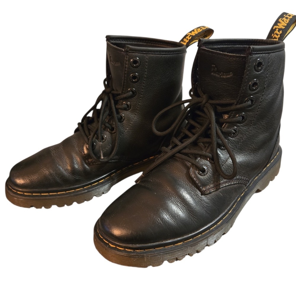 Dr.‎ Martens Awley 8-Eye Leather Combat Boots Black | Women's US 8